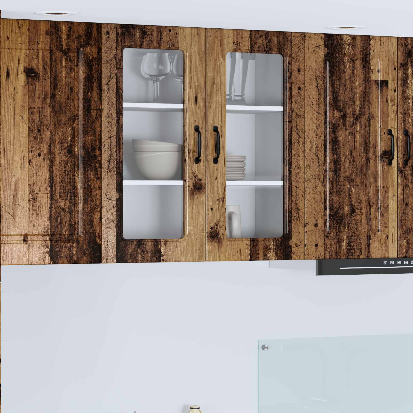 Kitchen Wall Cabinet Vintage Wood 80 x 31 x 80 cm