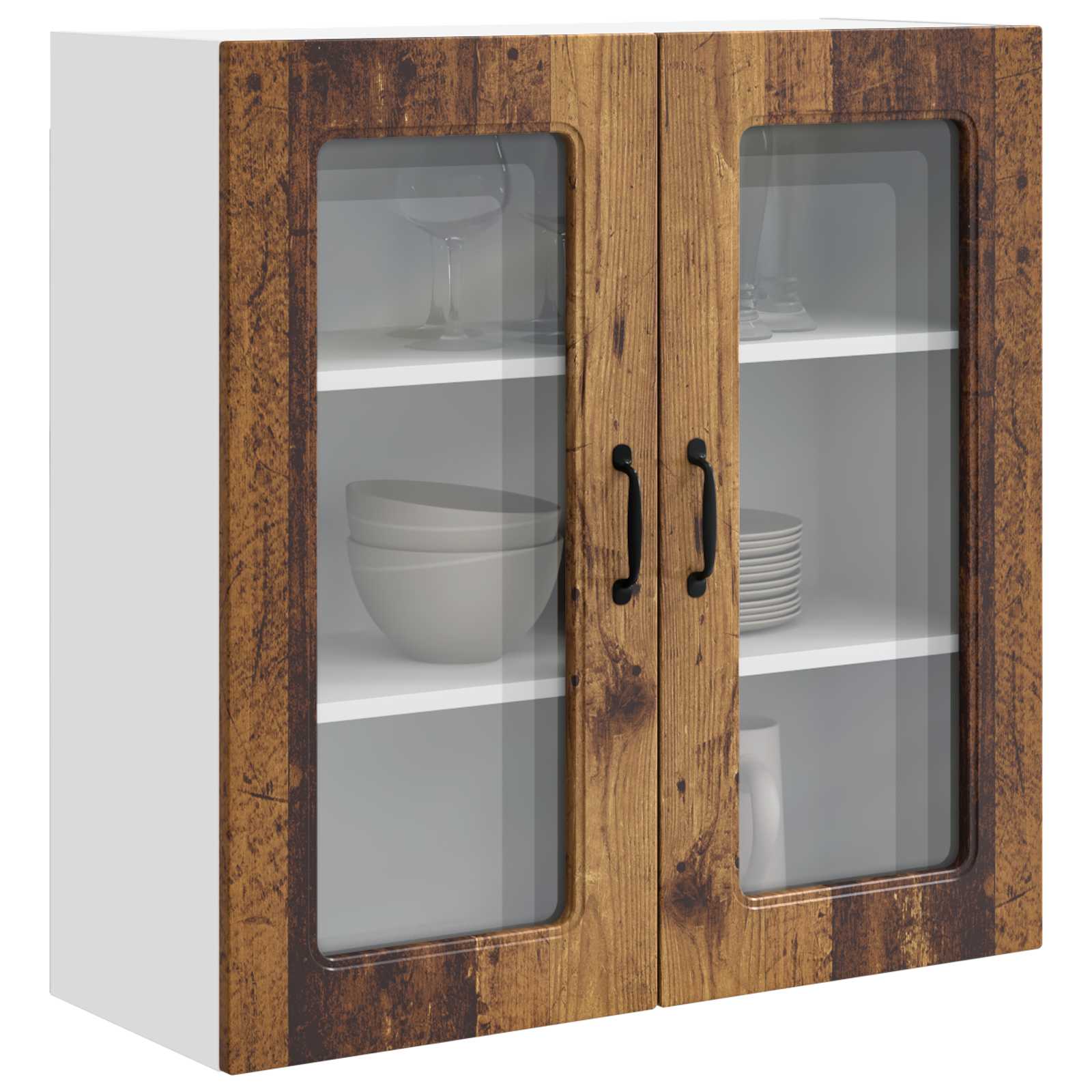 Kitchen Wall Cabinet Vintage Wood 80 x 31 x 80 cm