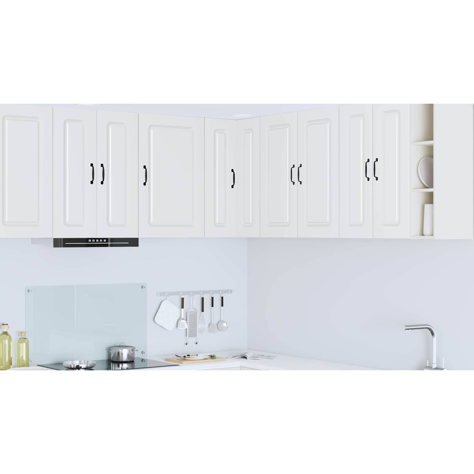 White kitchen wall cabinet with shelf 57 x 57 x 80 cm