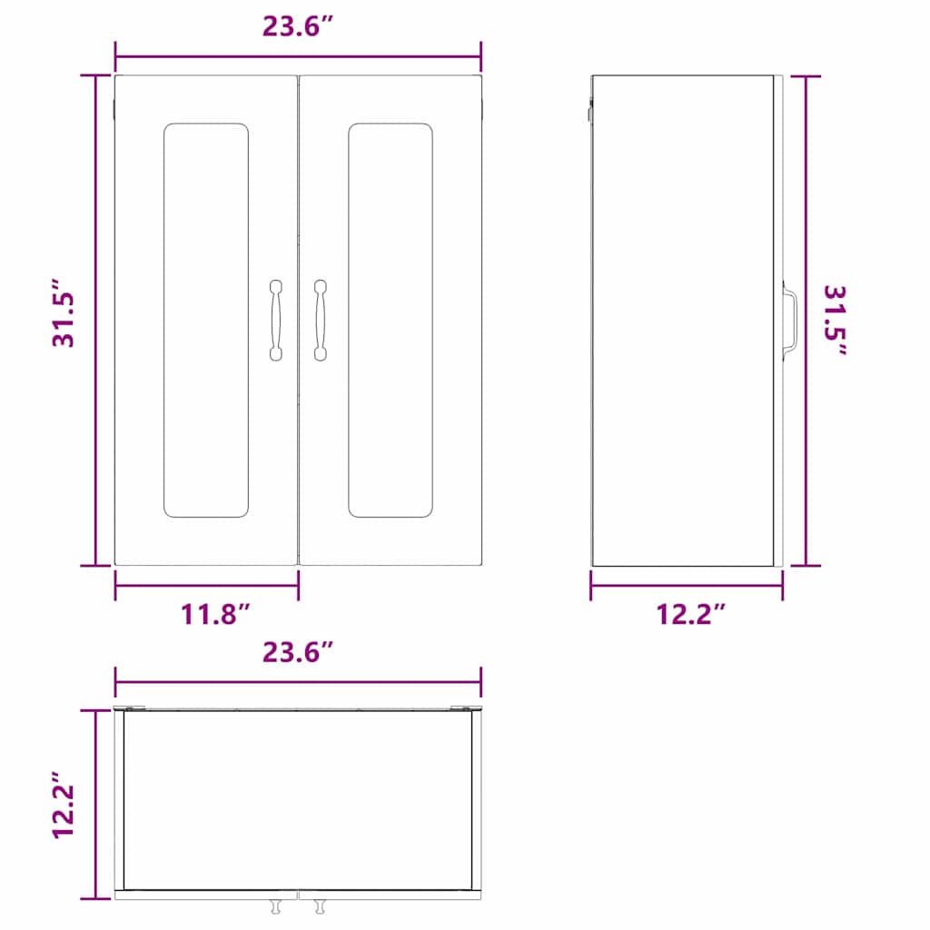 Wall kitchen cabinet Sonoma oak 60 x 31 x 80 cm