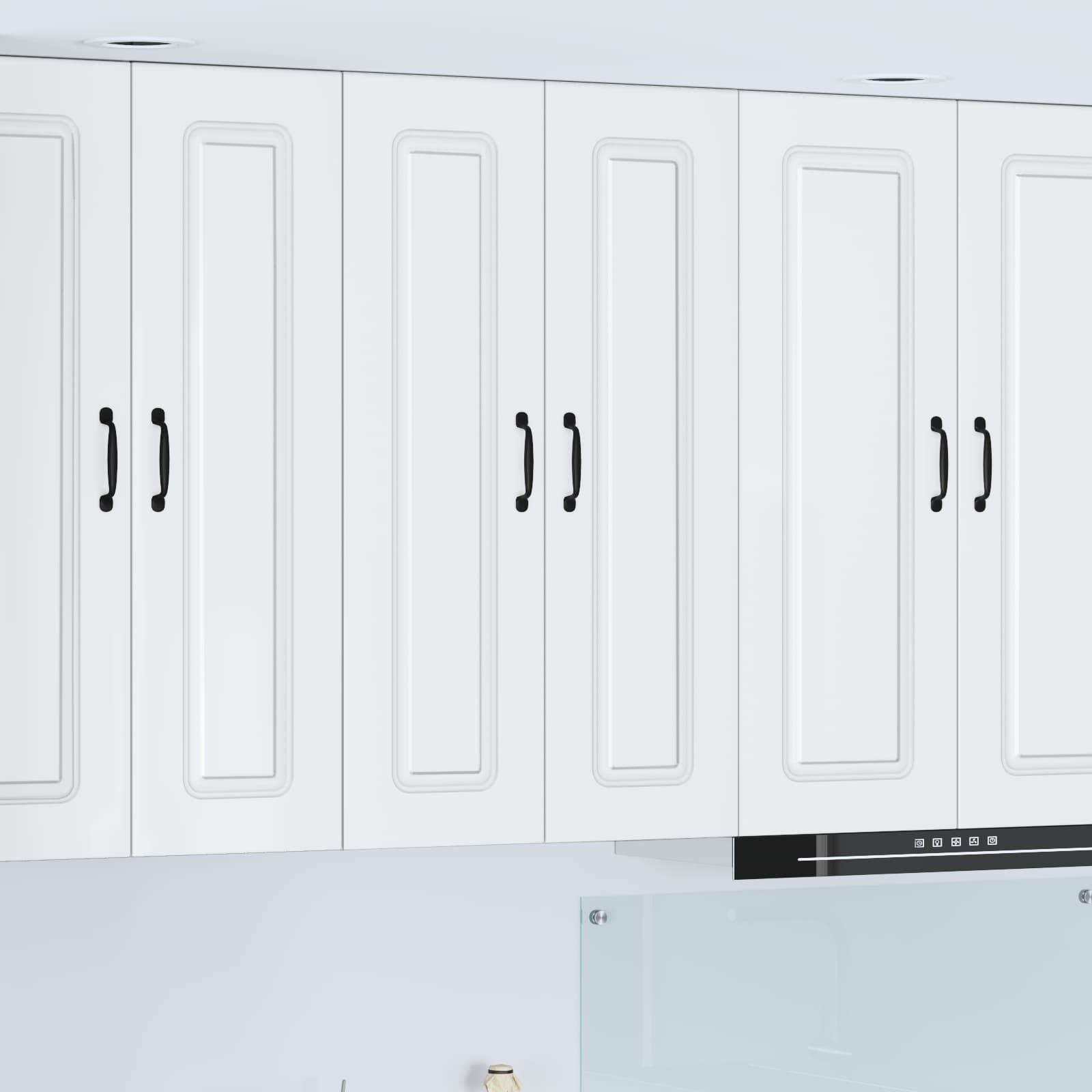 Kitchen wall cabinet with shelf High gloss white