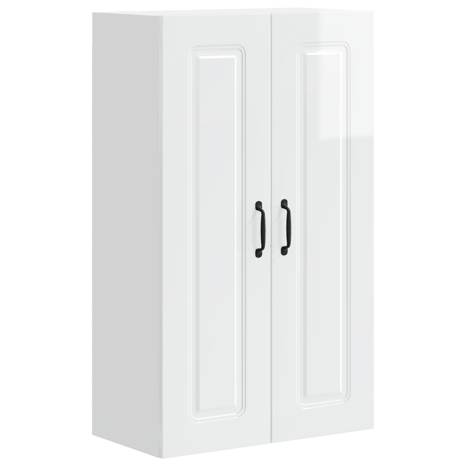 Kitchen wall cabinet with shelf High gloss white