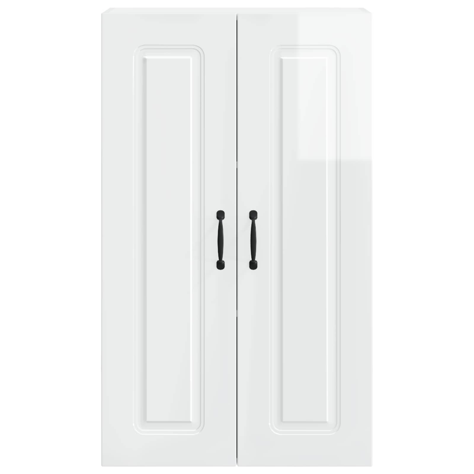 Kitchen wall cabinet with shelf High gloss white