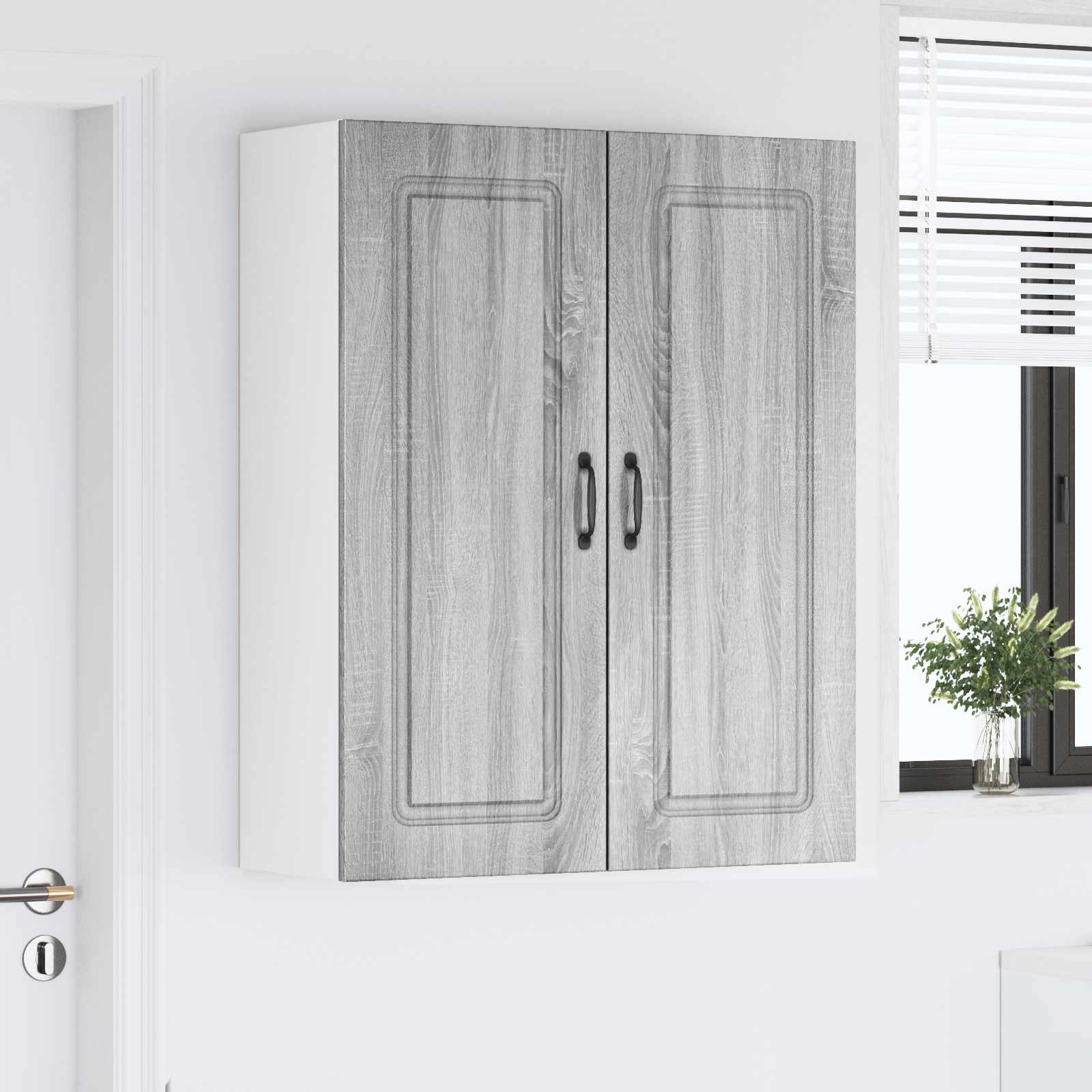 Kitchen Wall Cabinet Gray Sonoma 80 x 31 x 100 cm