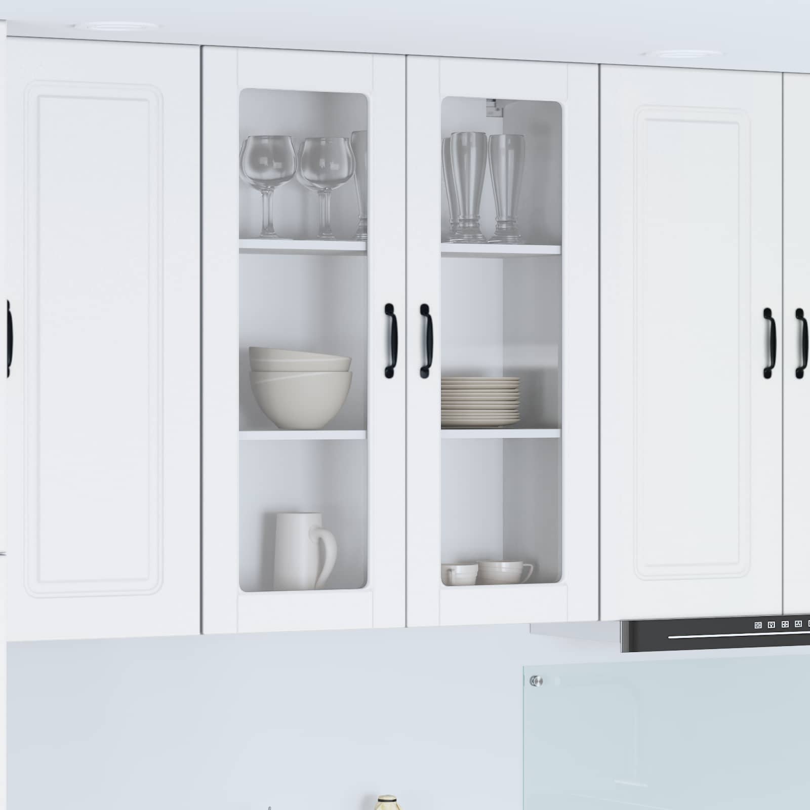 Virtuves sienas skapis ar plauktu Balts 80 x 31 x 100 cm