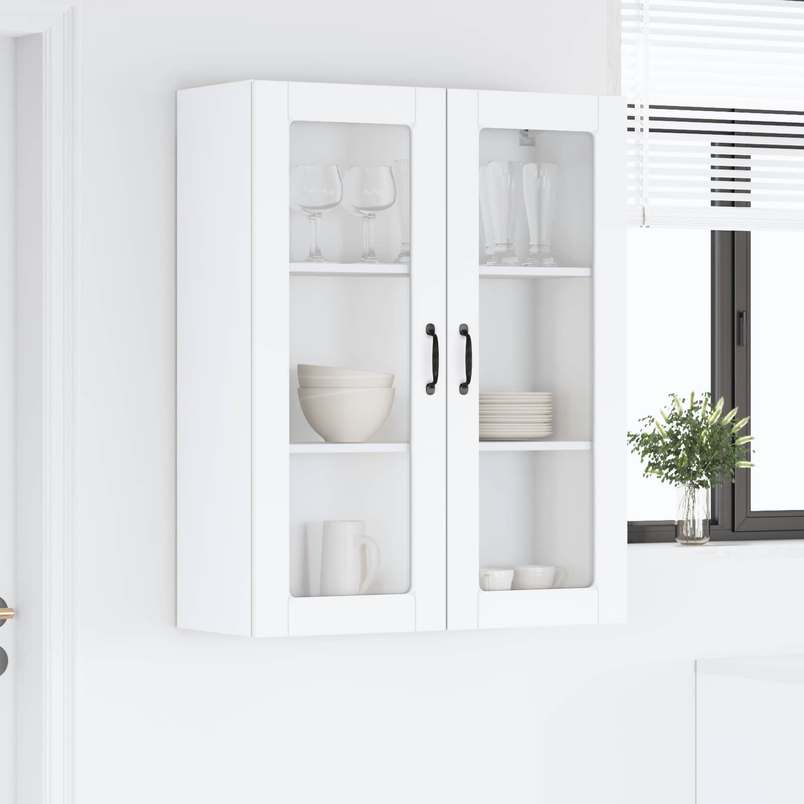 Virtuves sienas skapis ar plauktu Balts 80 x 31 x 100 cm