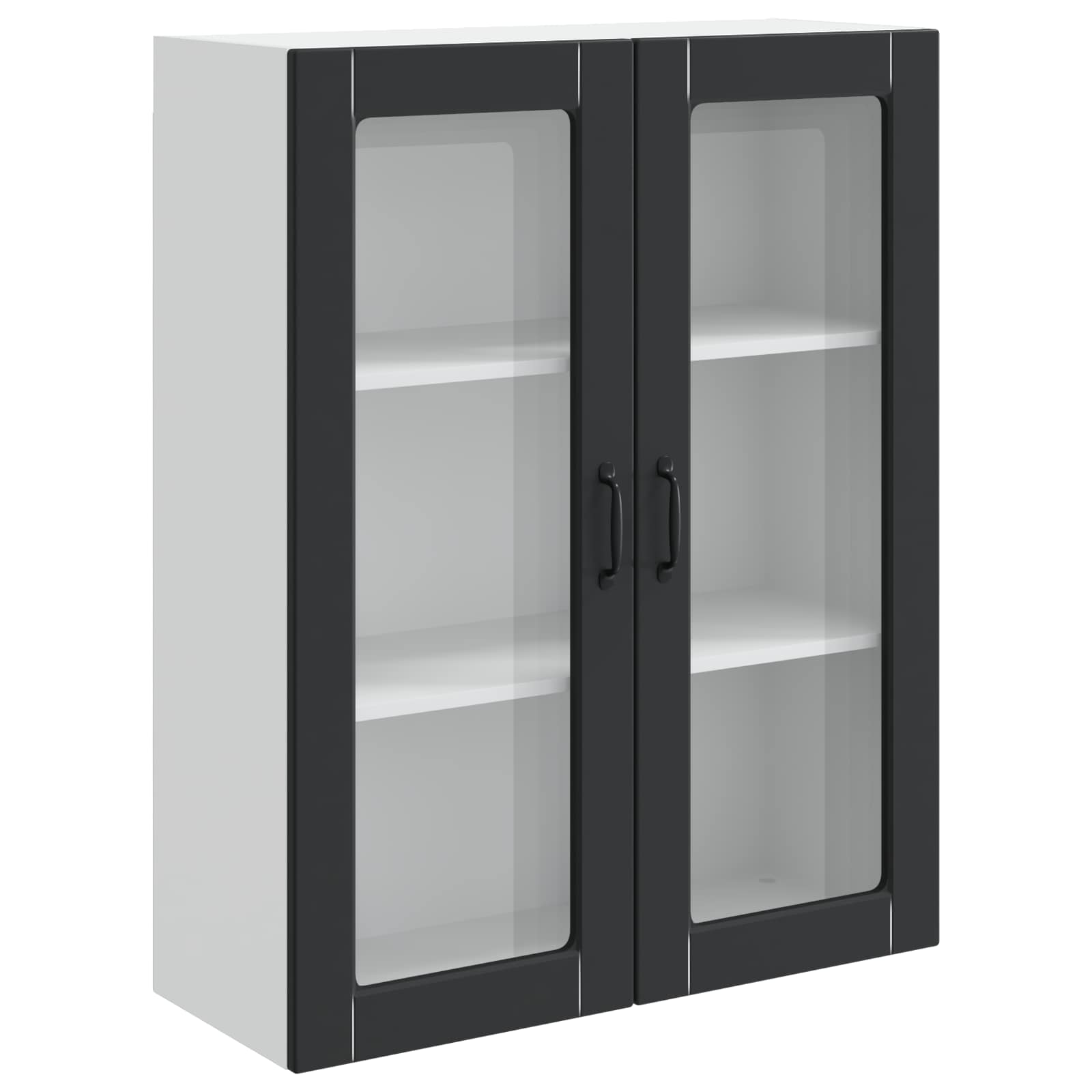 Virtuves sienas skapis ar plauktu melns 80 x 31 x 100 cm