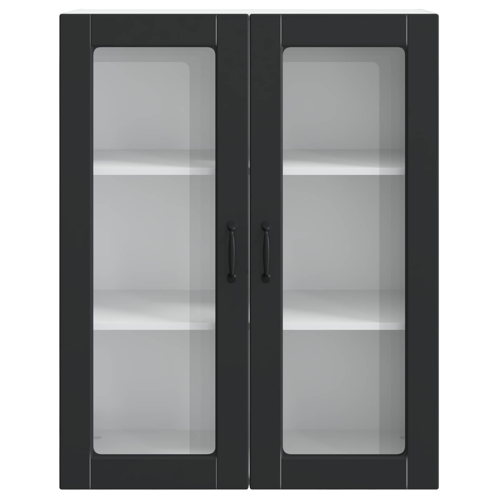 Virtuves sienas skapis ar plauktu melns 80 x 31 x 100 cm