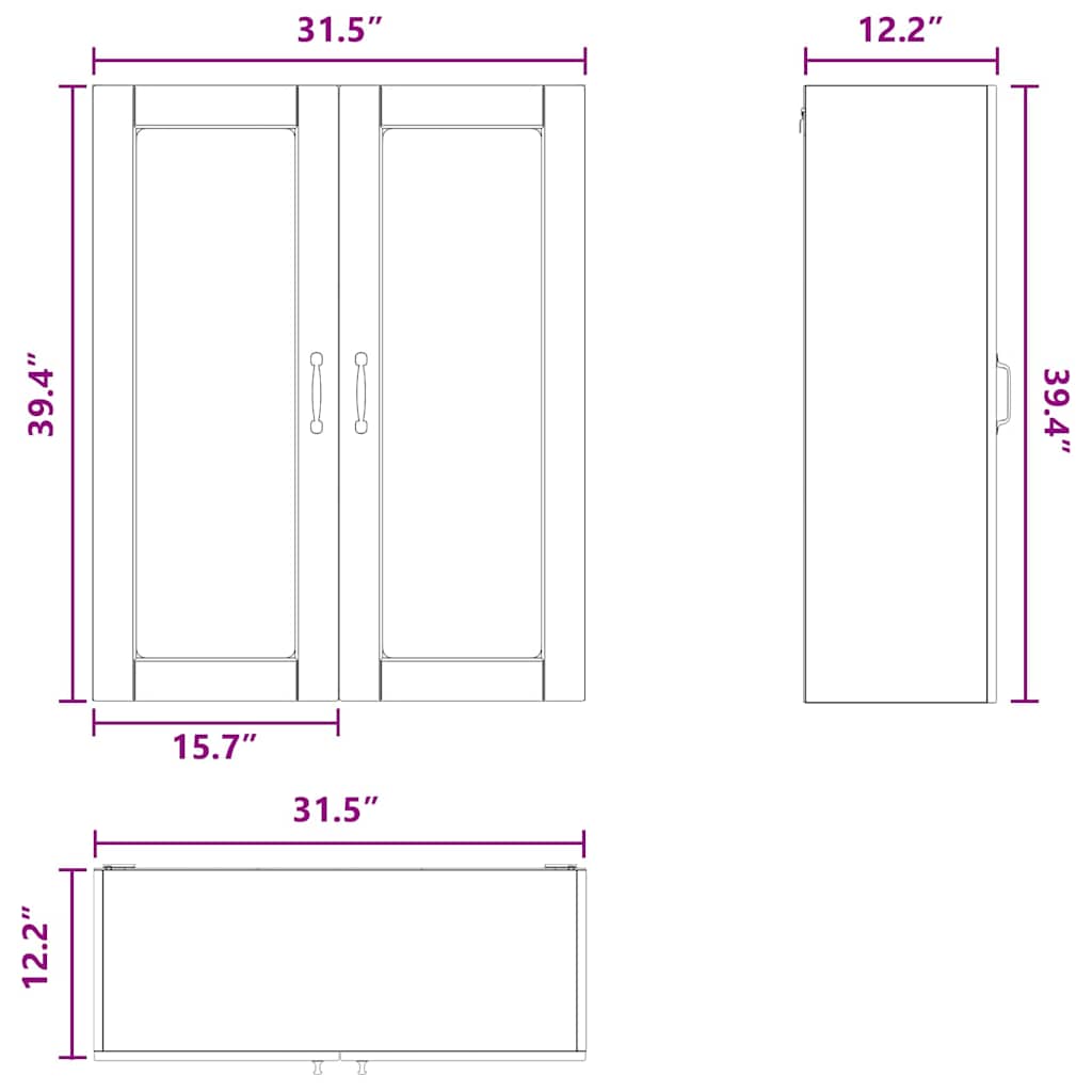 Kitchen Wall Cabinet Sonoma Oak 80 x 31 x 100 cm