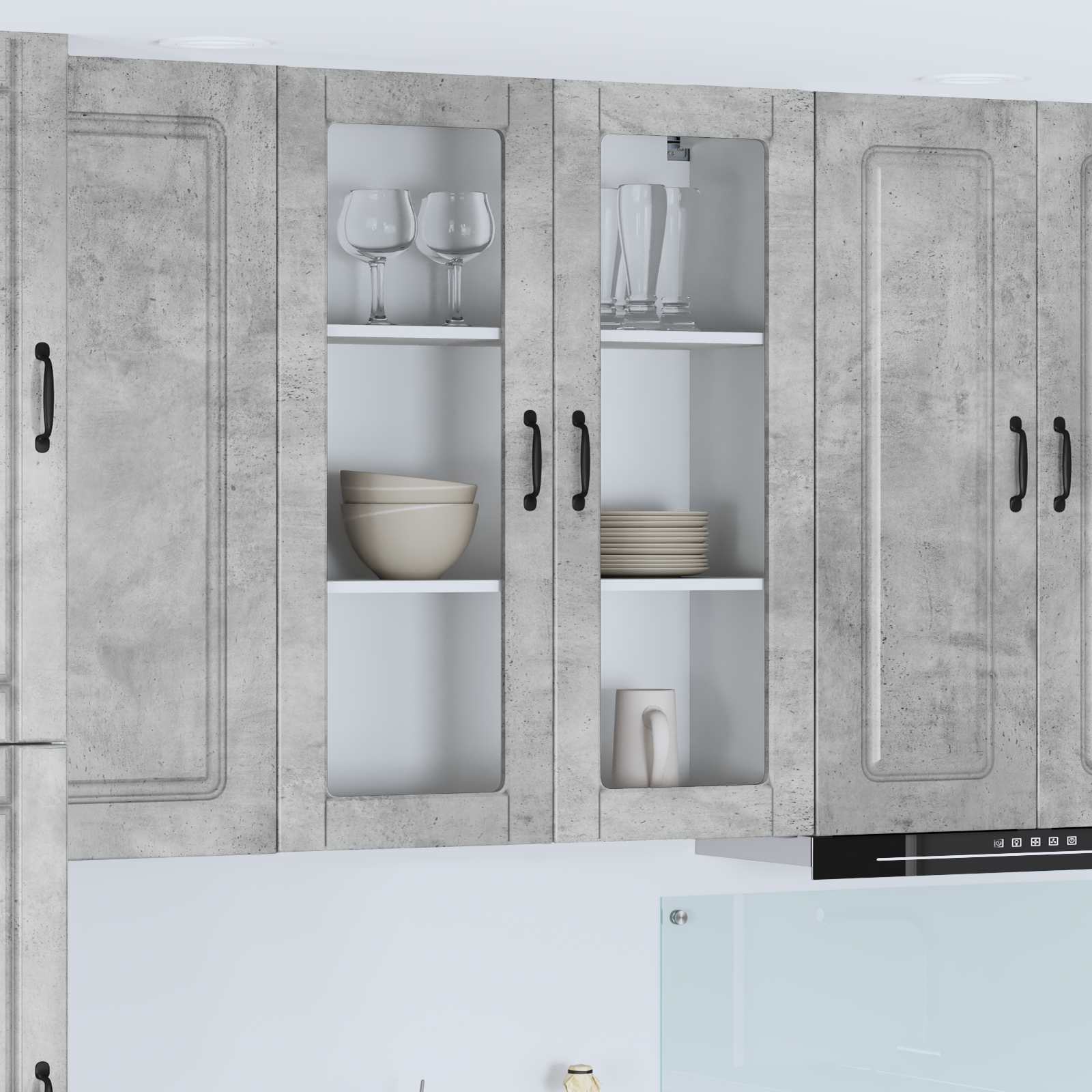 Kitchen wall cabinet Concrete grey 80 x 31 x 100 cm