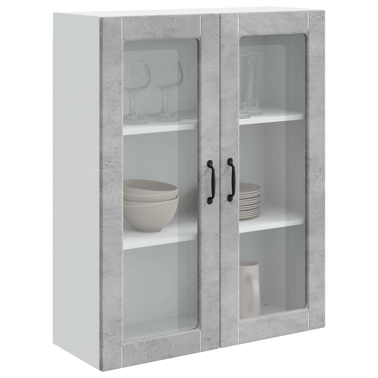 Kitchen wall cabinet Concrete grey 80 x 31 x 100 cm