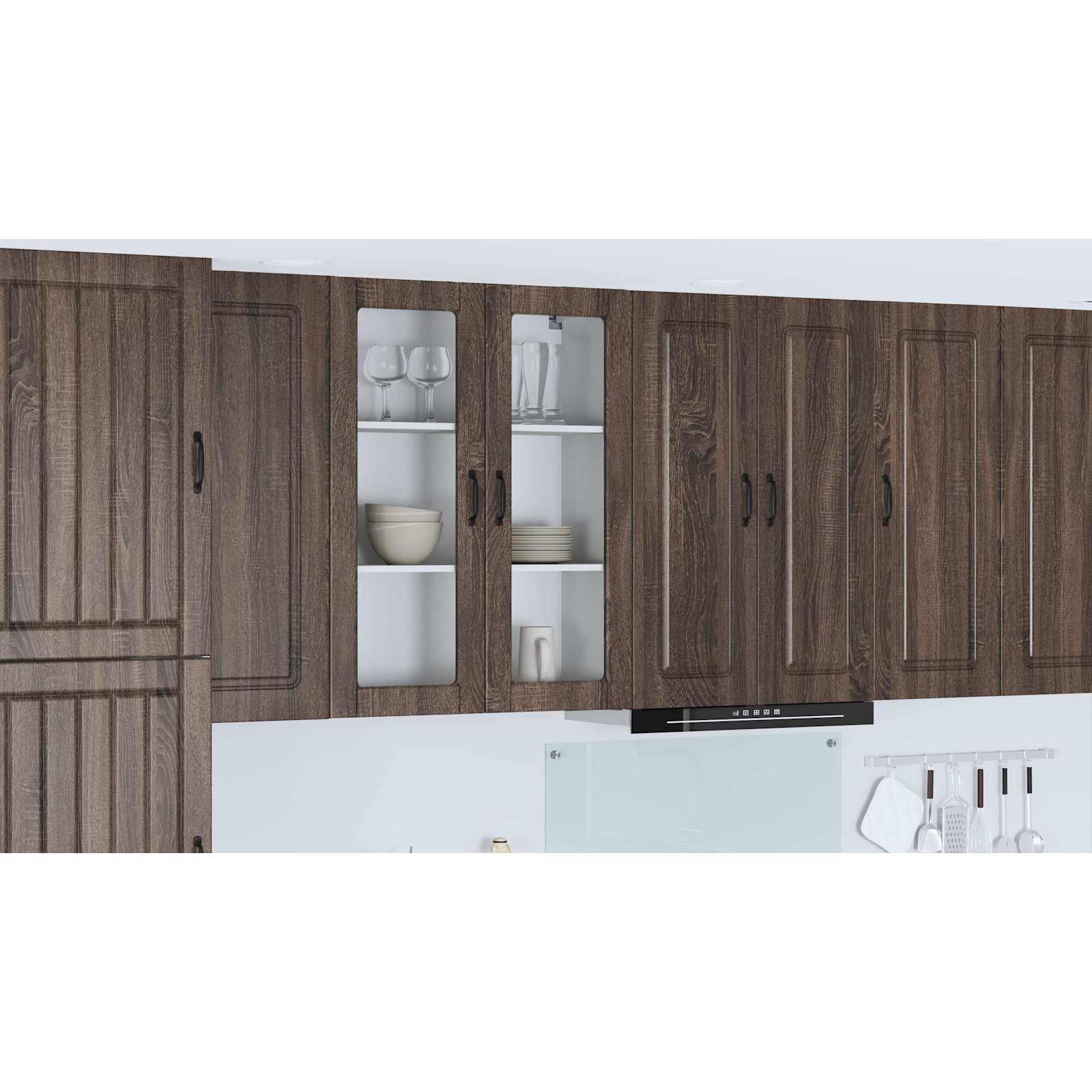 Wall kitchen cabinet Brown oak 80 x 31 x 100 cm