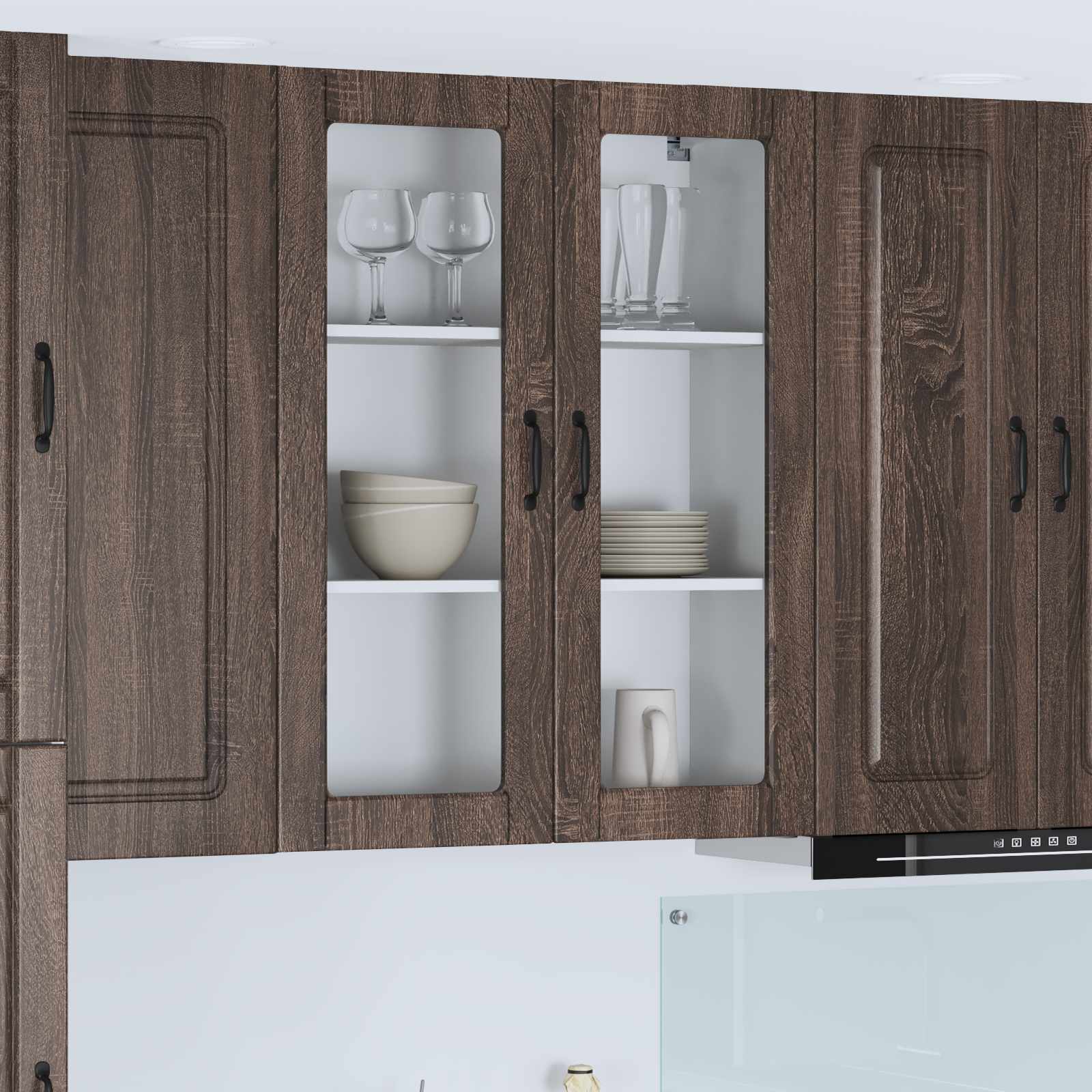 Wall kitchen cabinet Brown oak 80 x 31 x 100 cm