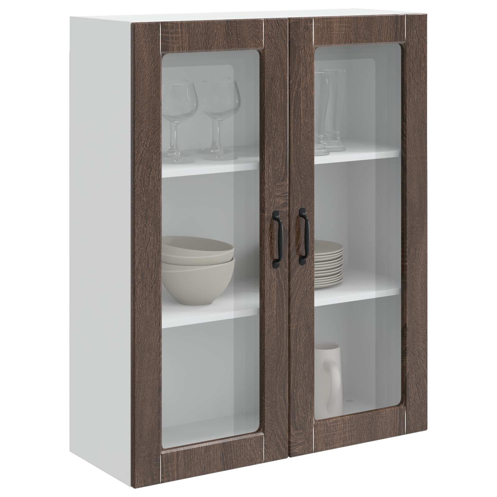 Wall kitchen cabinet Brown oak 80 x 31 x 100 cm