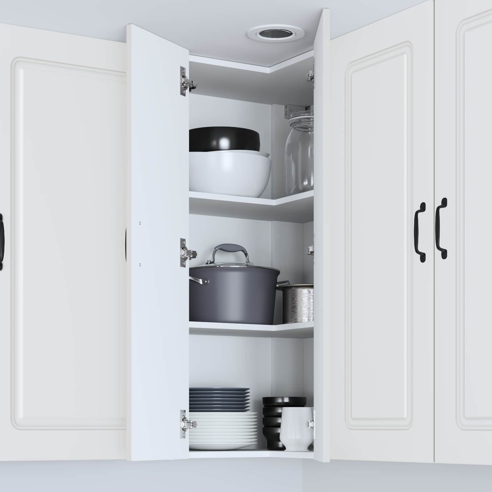 Kitchen Wall Cabinet with Shelf White 57 x 57 x 100 cm