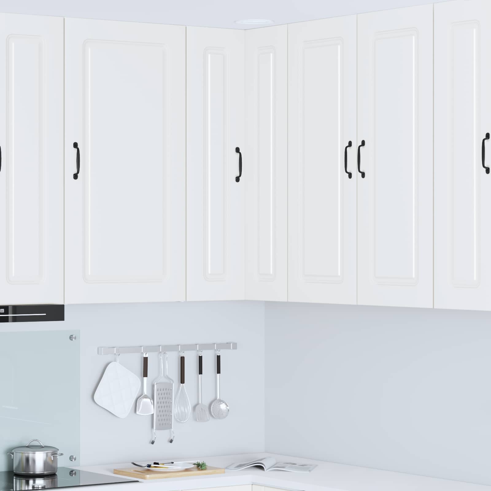 Kitchen Wall Cabinet with Shelf White 57 x 57 x 100 cm