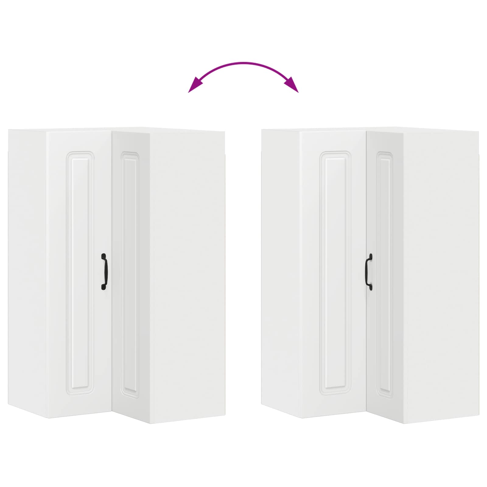 Kitchen Wall Cabinet with Shelf White 57 x 57 x 100 cm