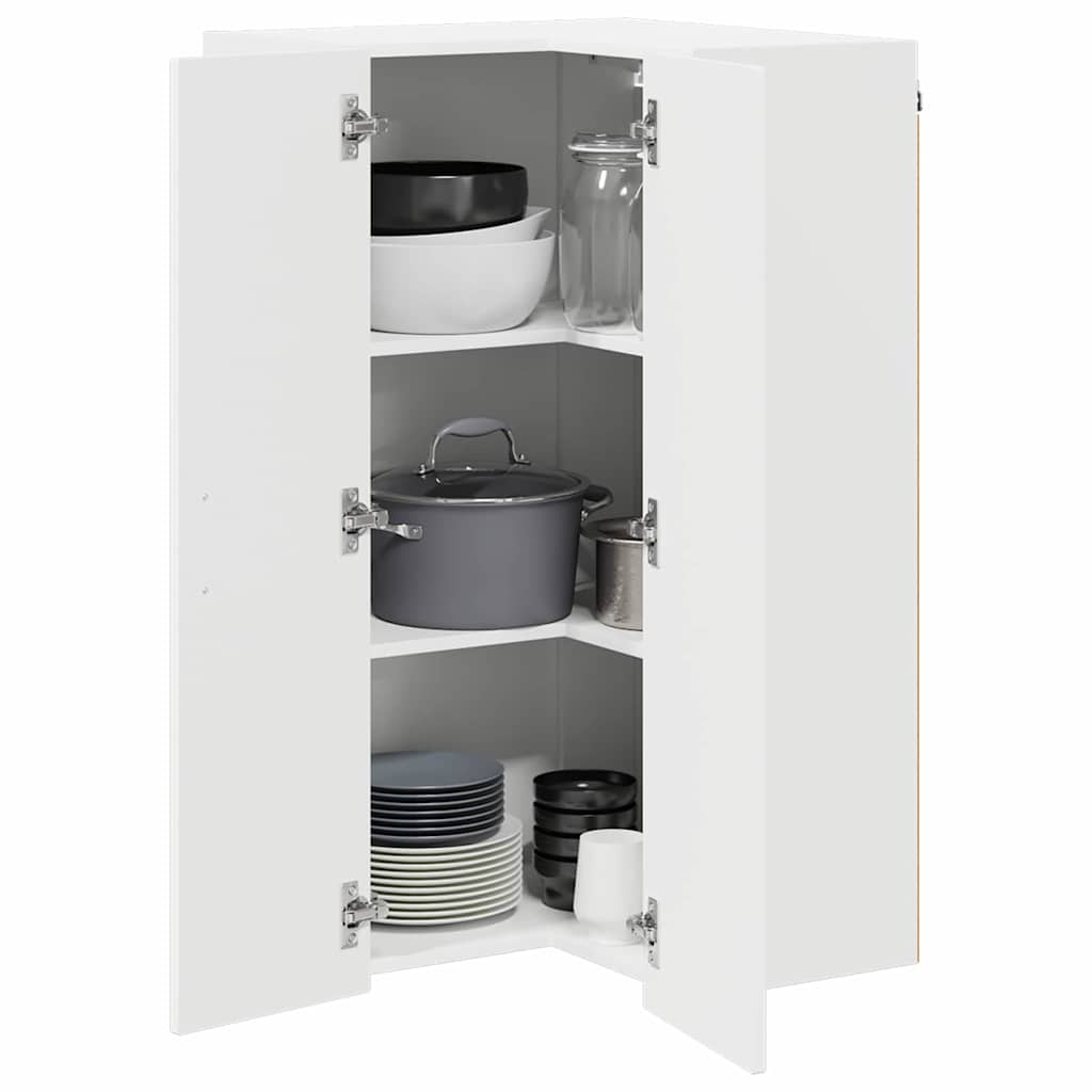 Kitchen Wall Cabinet with Shelf White 57 x 57 x 100 cm
