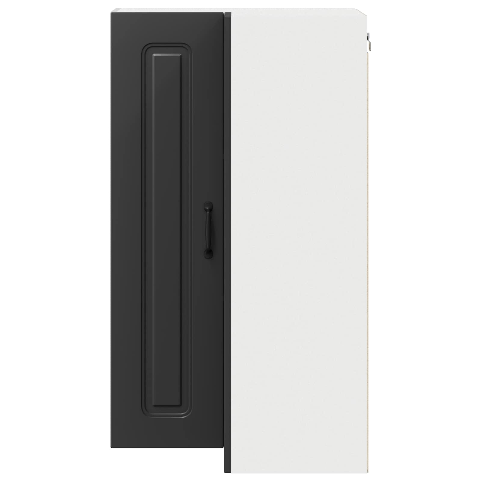 Kitchen Wall Cabinet with Shelf Black 57 x 57 x 100 cm