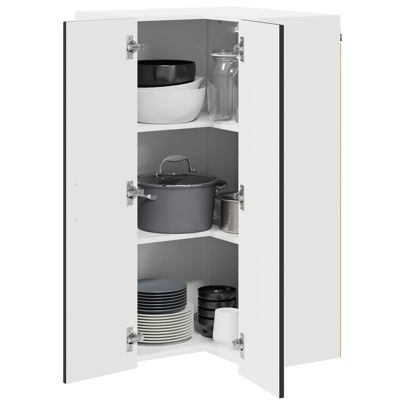 Kitchen Wall Cabinet with Shelf Black 57 x 57 x 100 cm