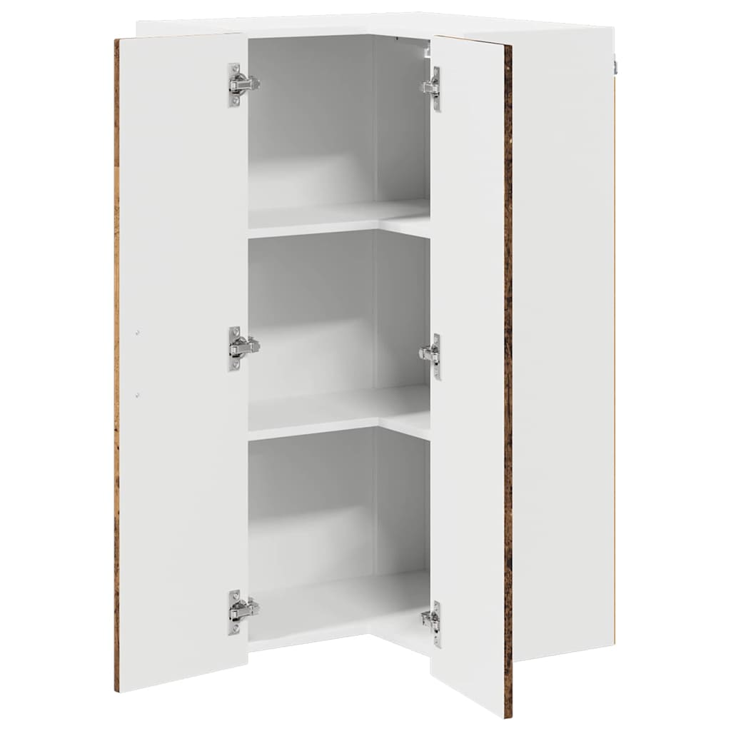 Kitchen Wall Cabinet Antique Wood 57 x 57 x 100 cm