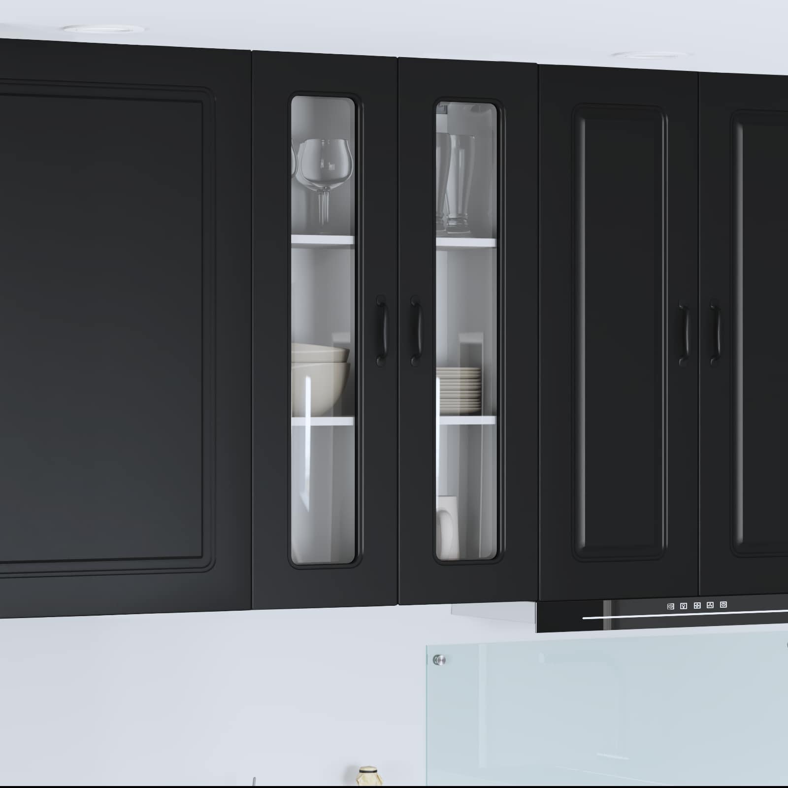 Kitchen wall cabinet with shelf Black 60 x 31 x 100 cm