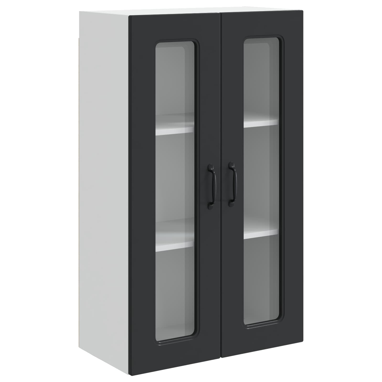 Kitchen wall cabinet with shelf Black 60 x 31 x 100 cm