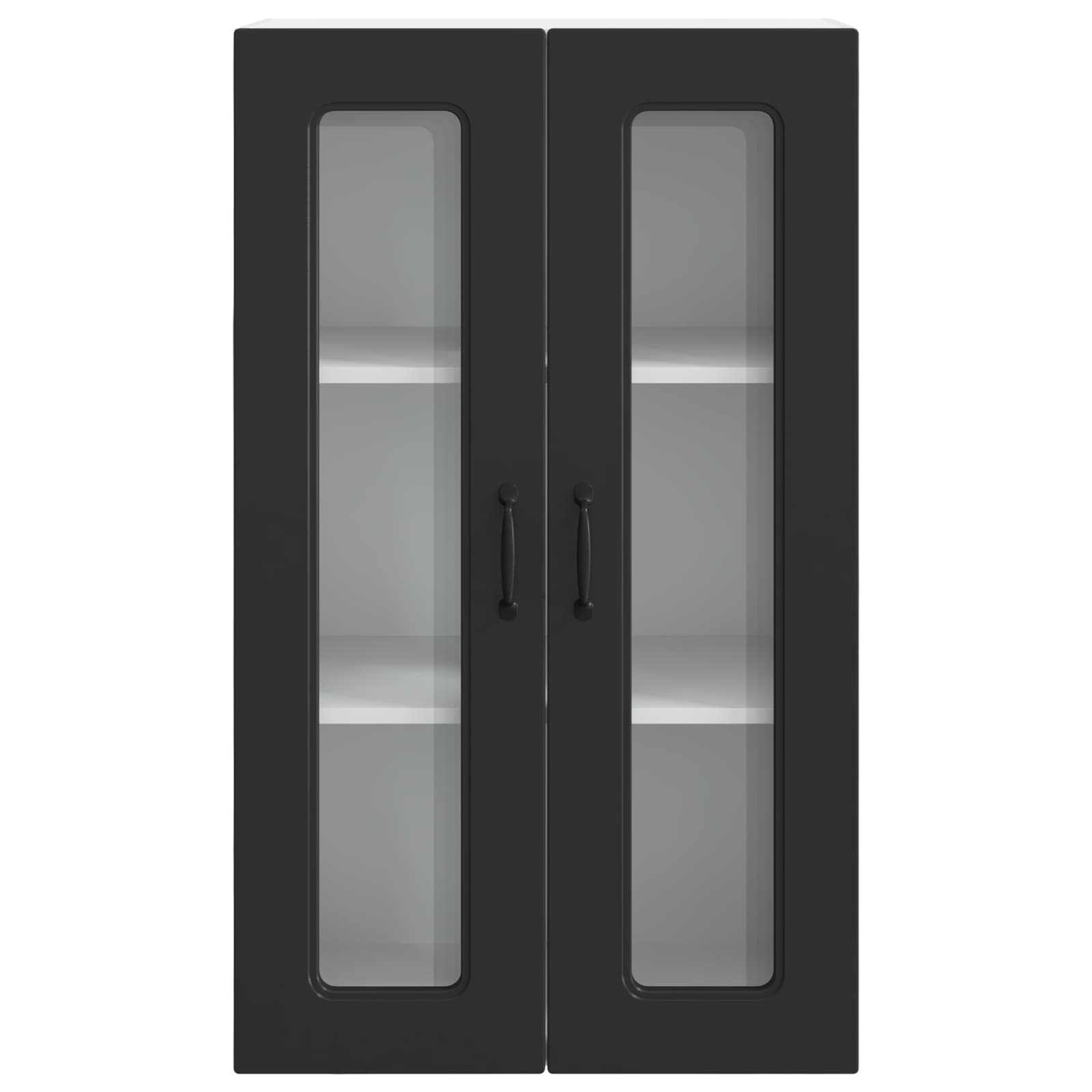 Kitchen wall cabinet with shelf Black 60 x 31 x 100 cm