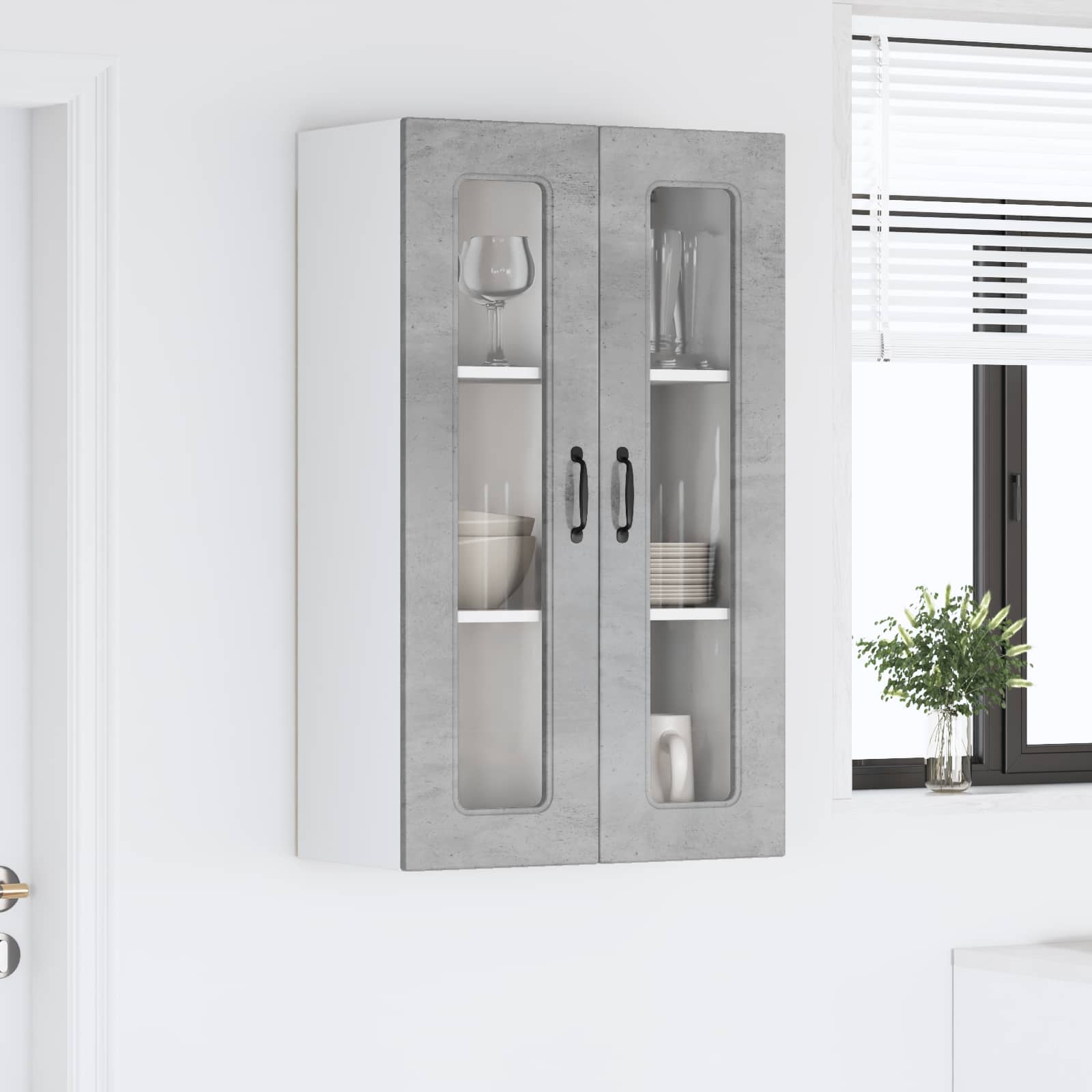 Virtuvės sieninė spintelė Betono pilka 60 x 31 x 100 cm