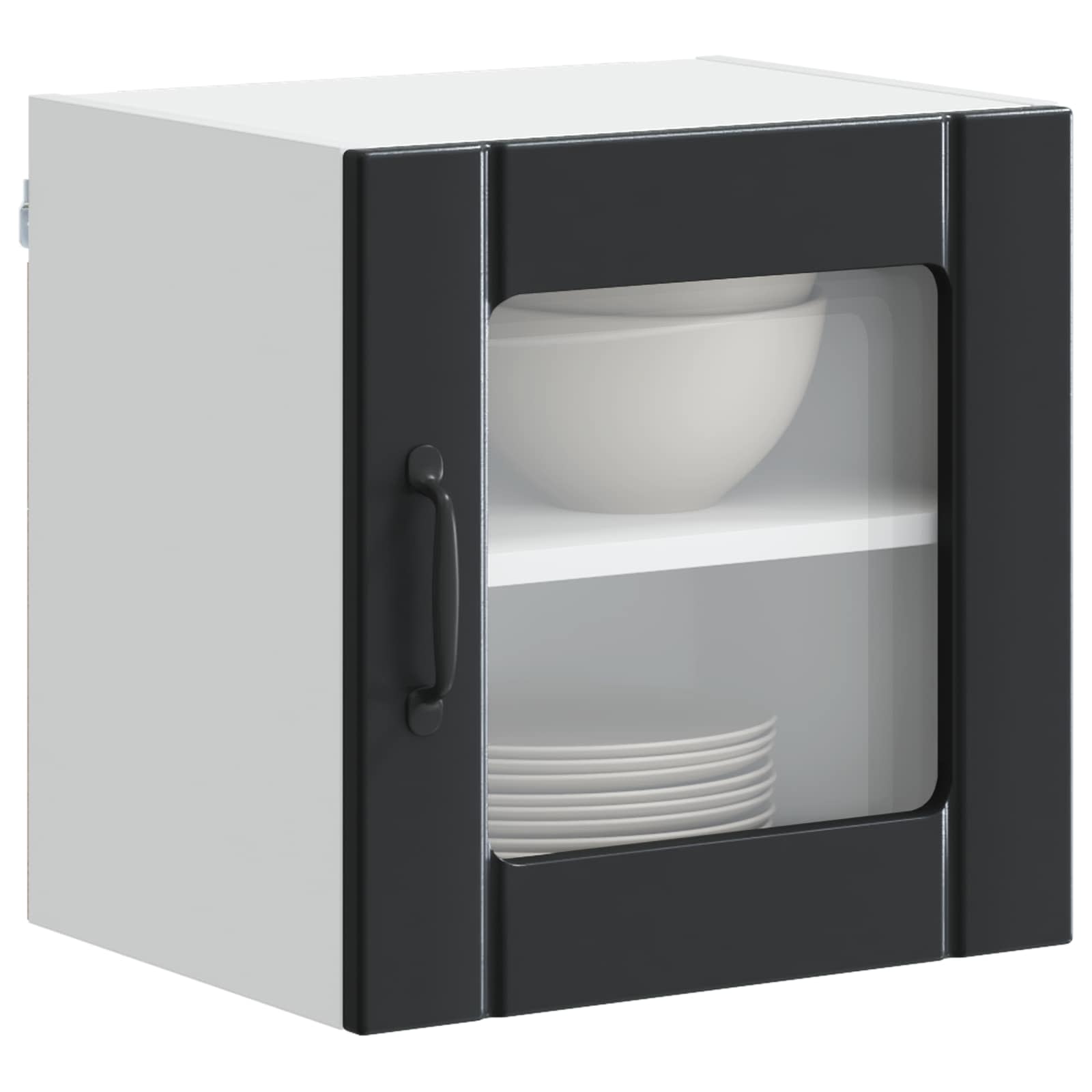 Virtuvės sieninė spintelė 2 pcs Juoda 40 x 31 x 40 cm