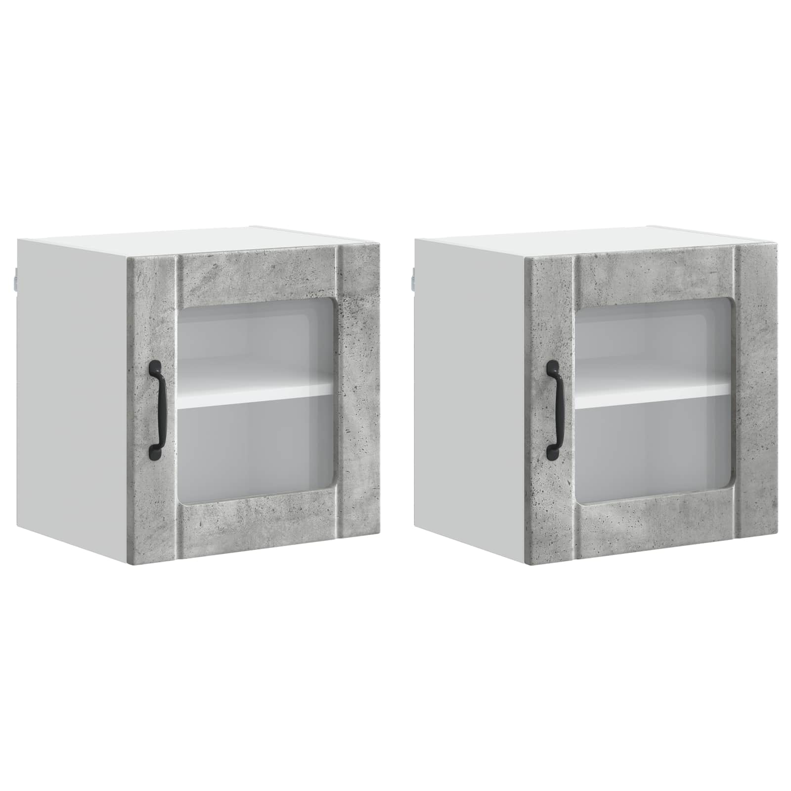 Virtuvės sieninė spintelė 2 pcs Betono pilka 40 x 31 x 40 cm