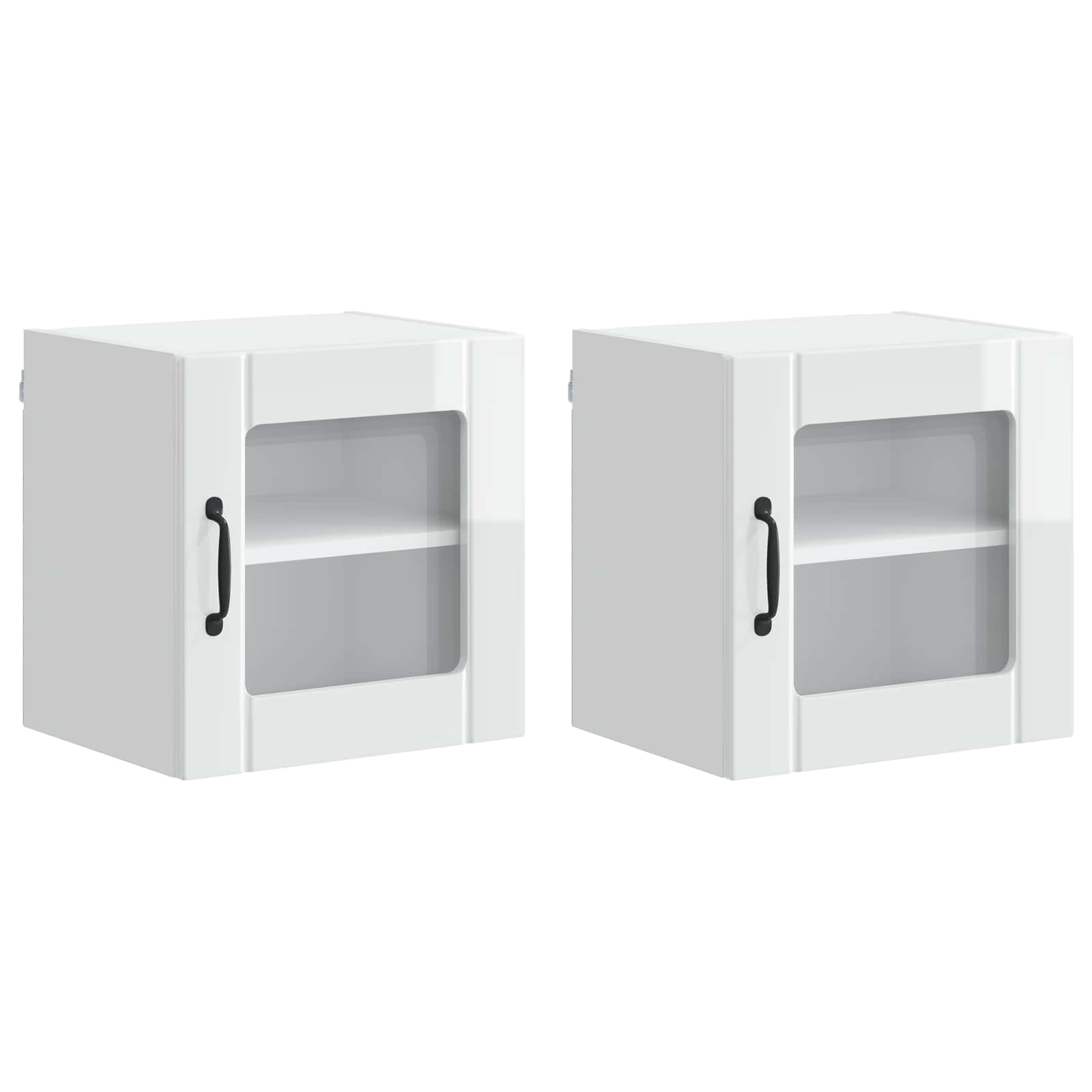 Virtuvės spintelė 2 pcs Aukštai blizganti balta 40 x 31 x 40 cm