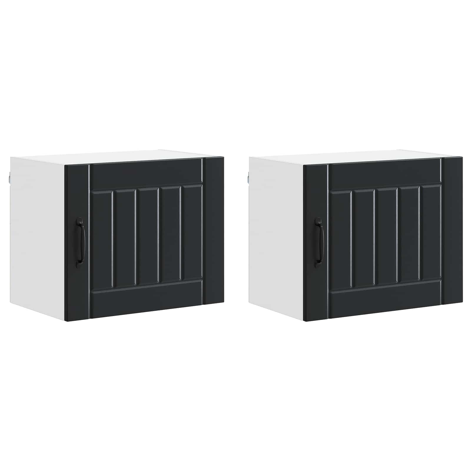 Virtuves sienas skapis 2 gab. Melns 50 x 31 x 40 cm