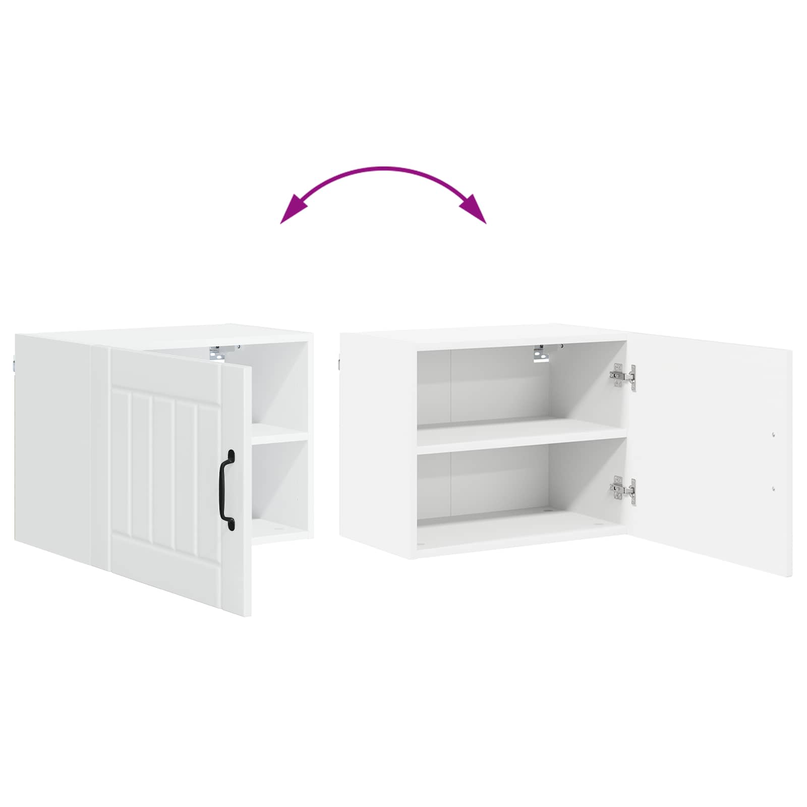 Kitchen wall cabinet with shelf High gloss white