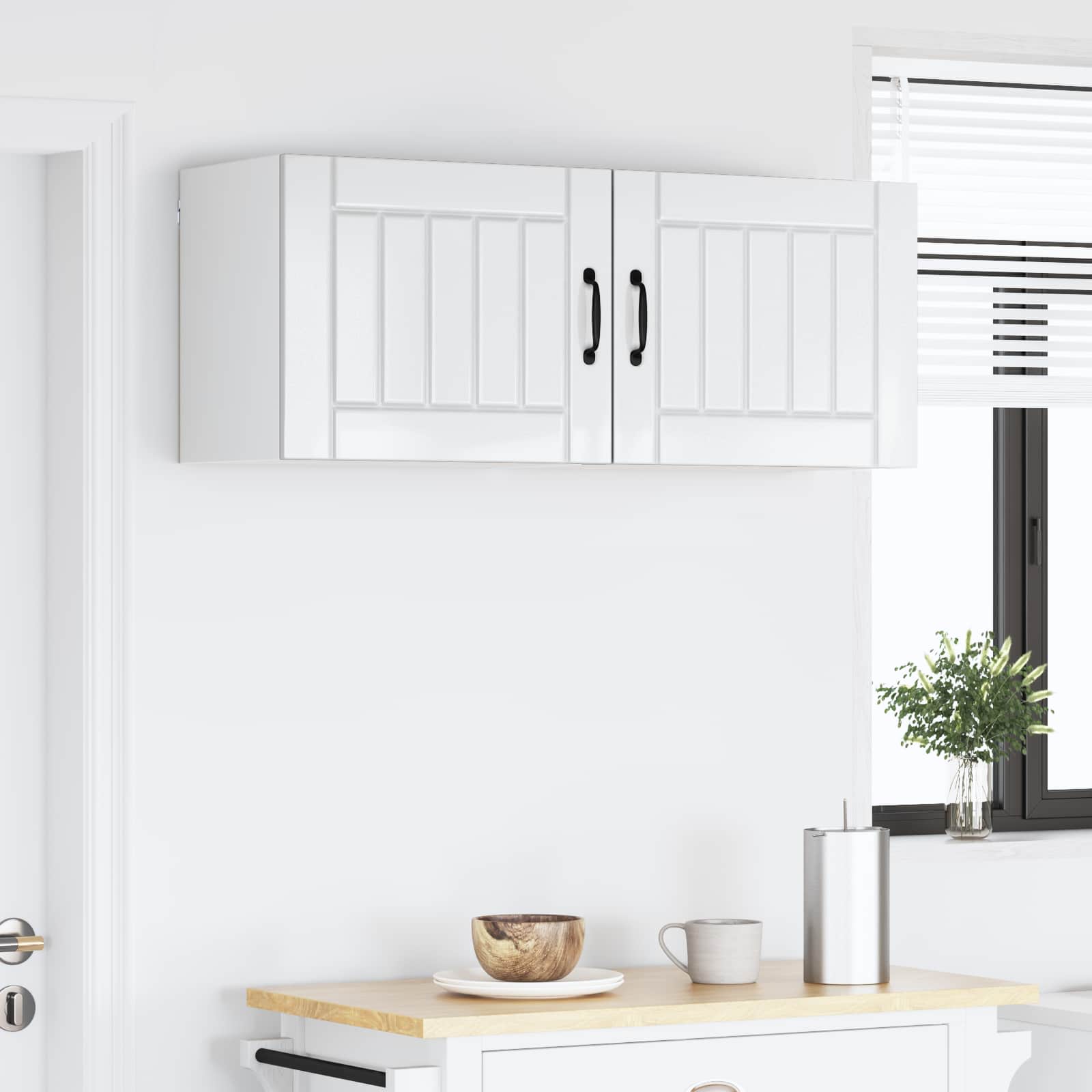 Wall Kitchen Cabinet 2 pcs High Gloss White