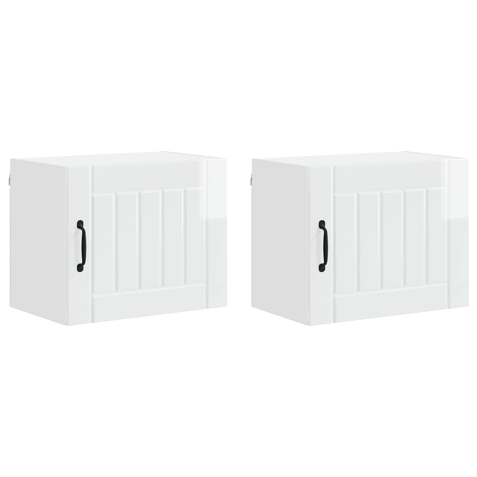 Wall Kitchen Cabinet 2 pcs High Gloss White