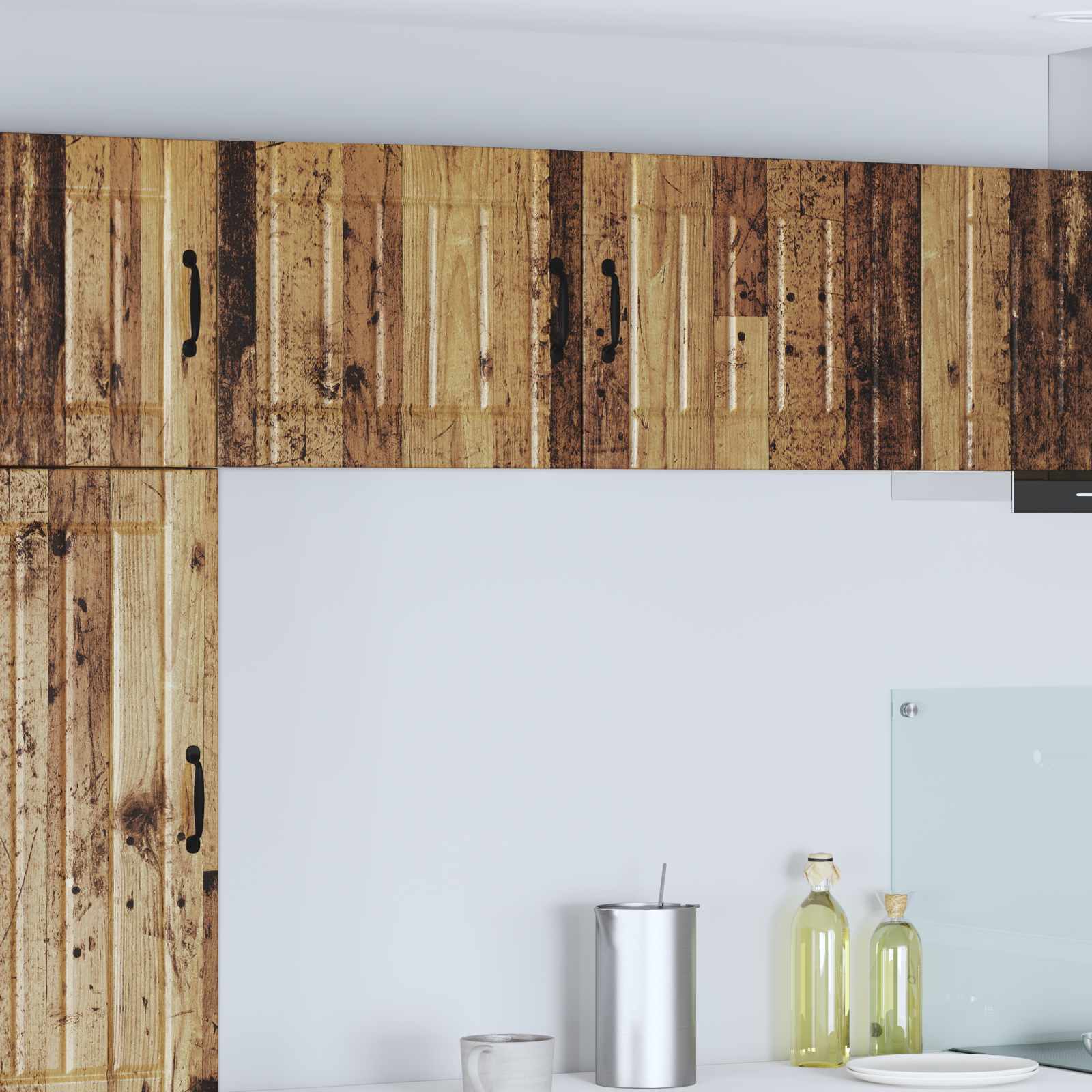 Wall-mounted kitchen cabinet 2 pcs Antique wood 50 x 31 x 40 cm