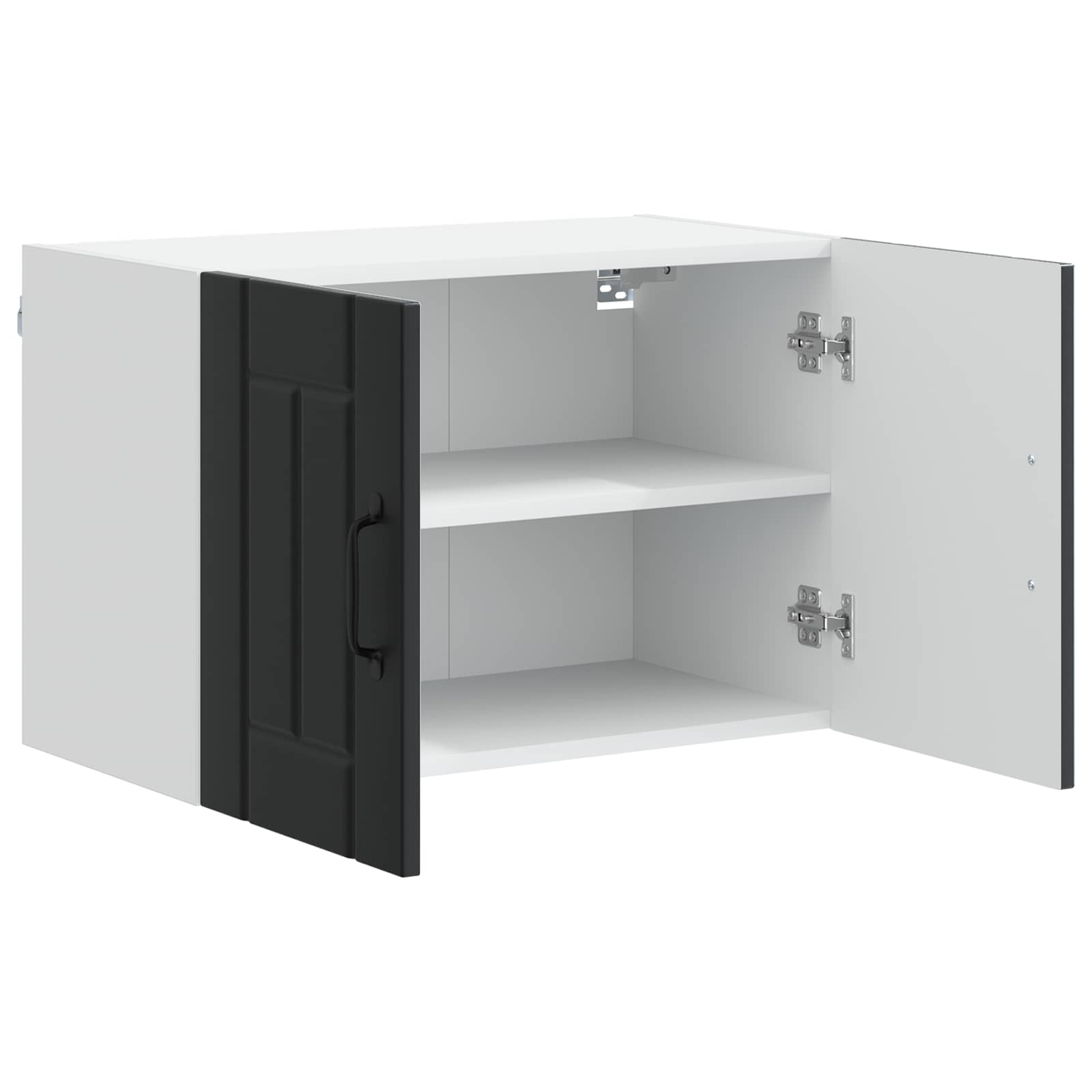 Virtuvės sieninė spintelė 2 pcs Juoda 60 x 31 x 40 cm