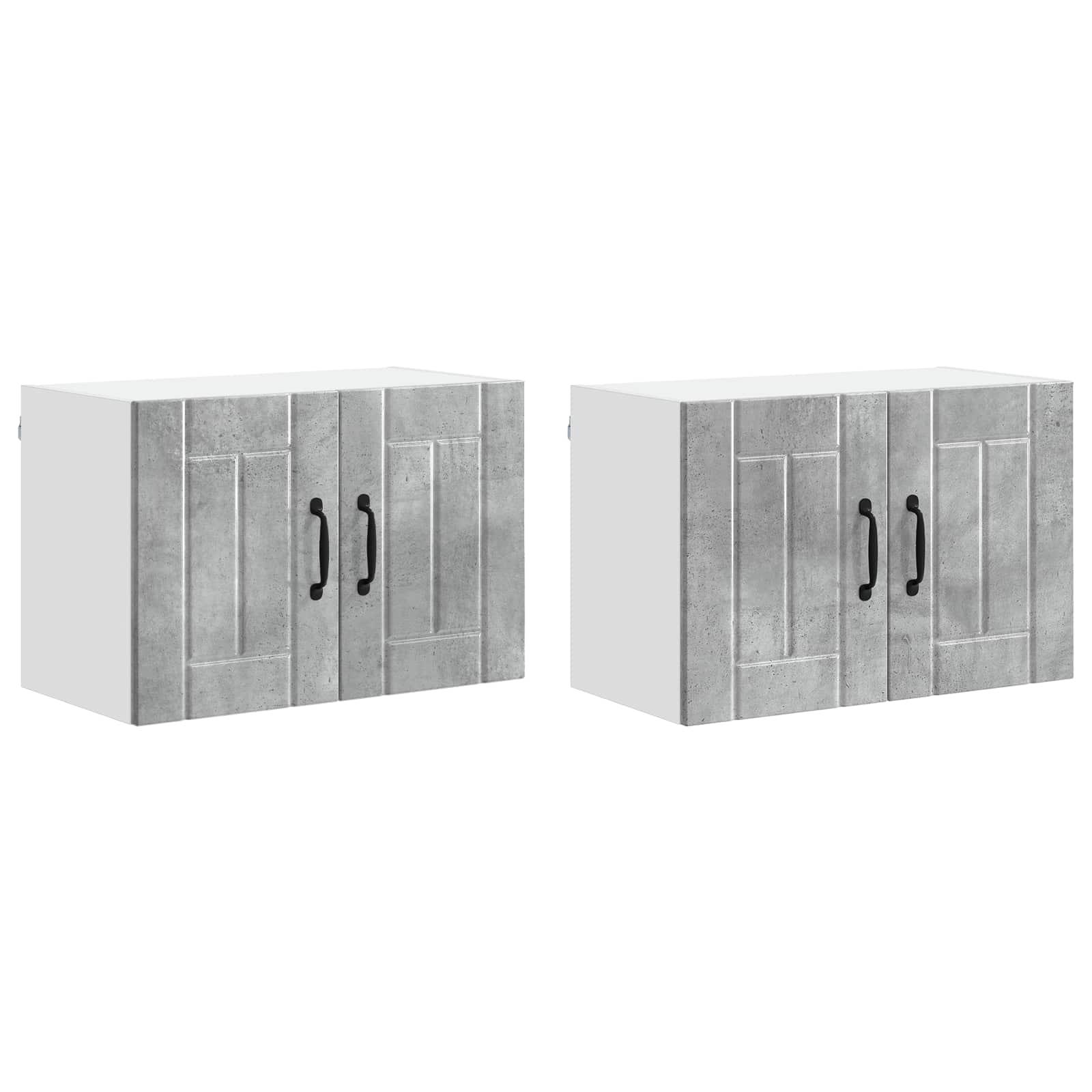 Virtuvės sieninė spintelė 2 pcs Betono pilka 60 x 31 x 40 cm