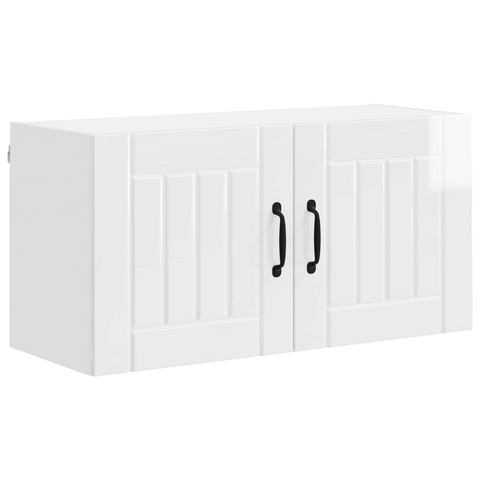 Kitchen wall cabinet with shelf High gloss white