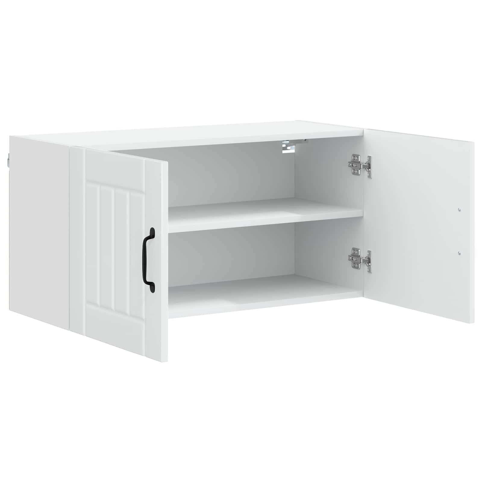 Kitchen wall cabinet with shelf High gloss white