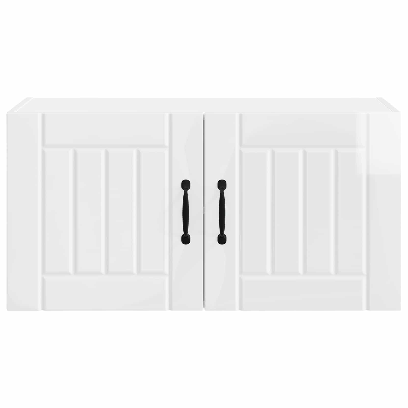 Kitchen wall cabinet with shelf High gloss white