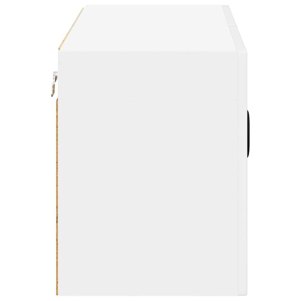 Kitchen wall cabinet with shelf High gloss white