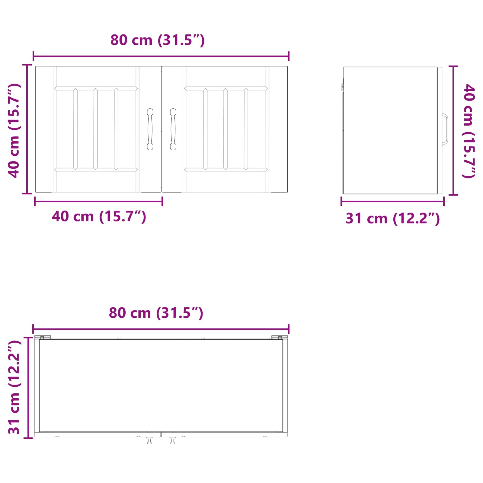 Virtuves sienas skapis Senatnīgs koks 80 x 31 x 40 cm