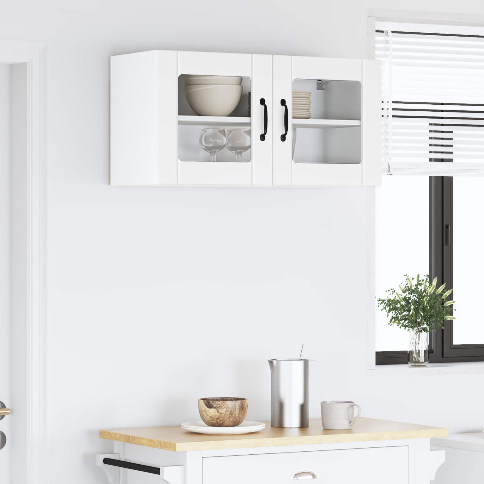 Virtuves sienas skapis ar plauktu Balts 80 x 31 x 40 cm