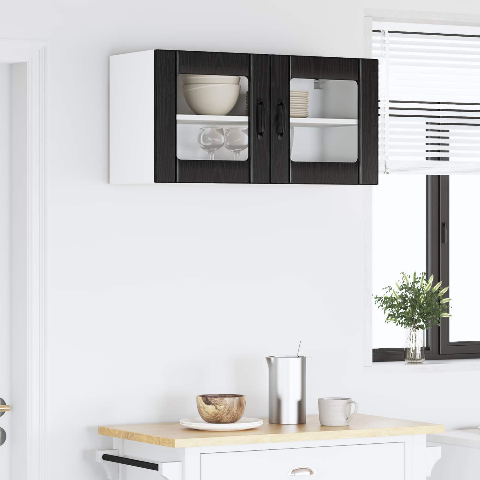 Virtuves sienas skapis Melns ozols 80 x 31 x 40 cm