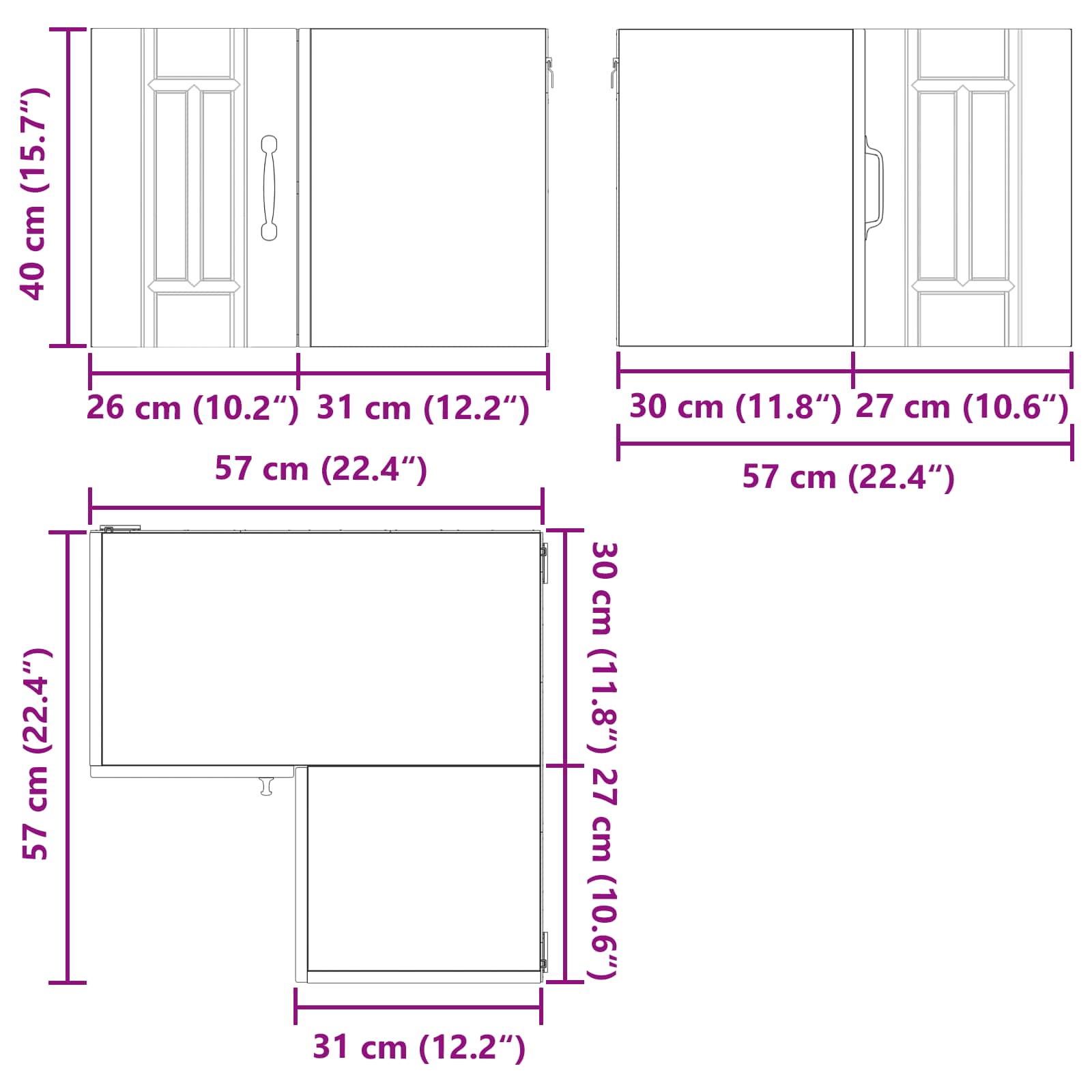 Kitchen Cabinet Black 57 x 57 x 40 cm Engineered Wood