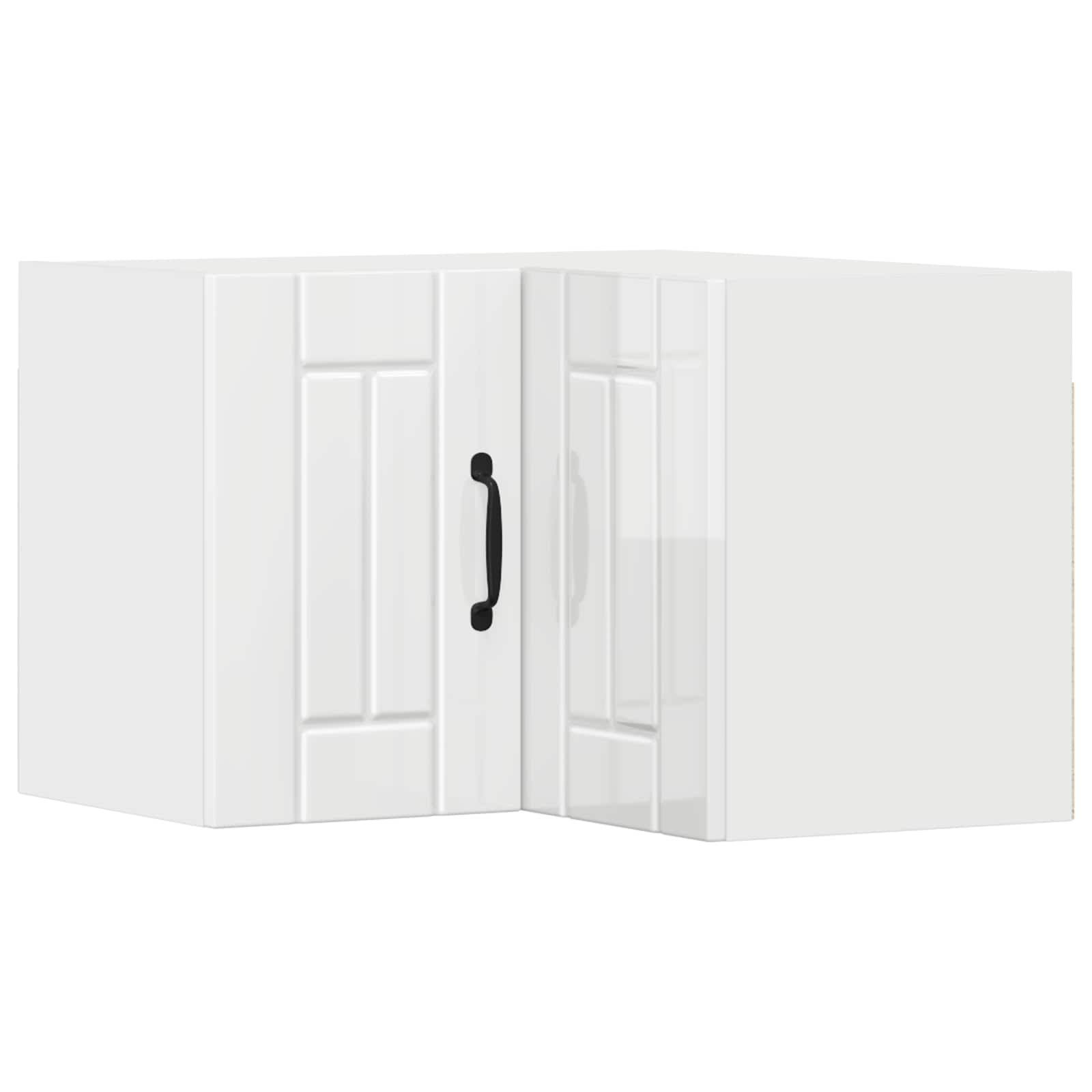 Kitchen wall cabinet with shelf High gloss white