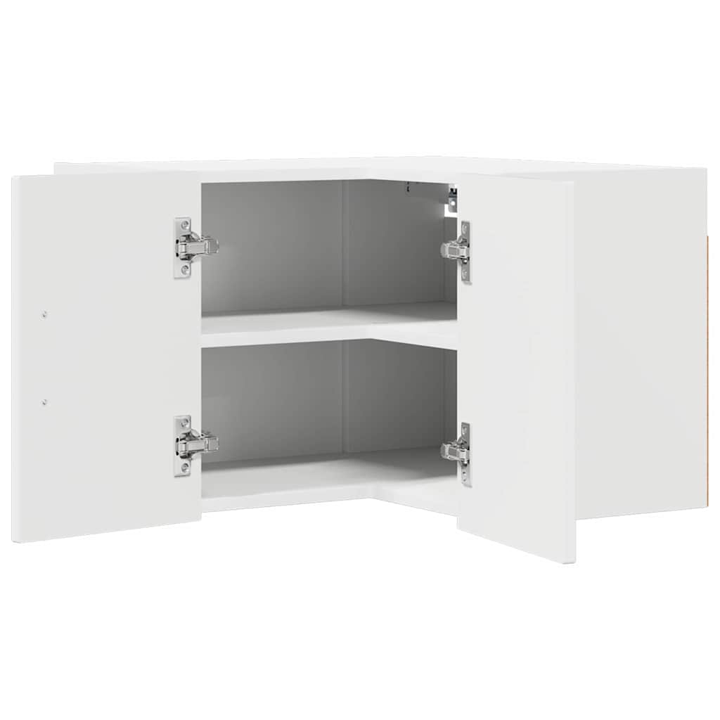Kitchen wall cabinet with shelf High gloss white