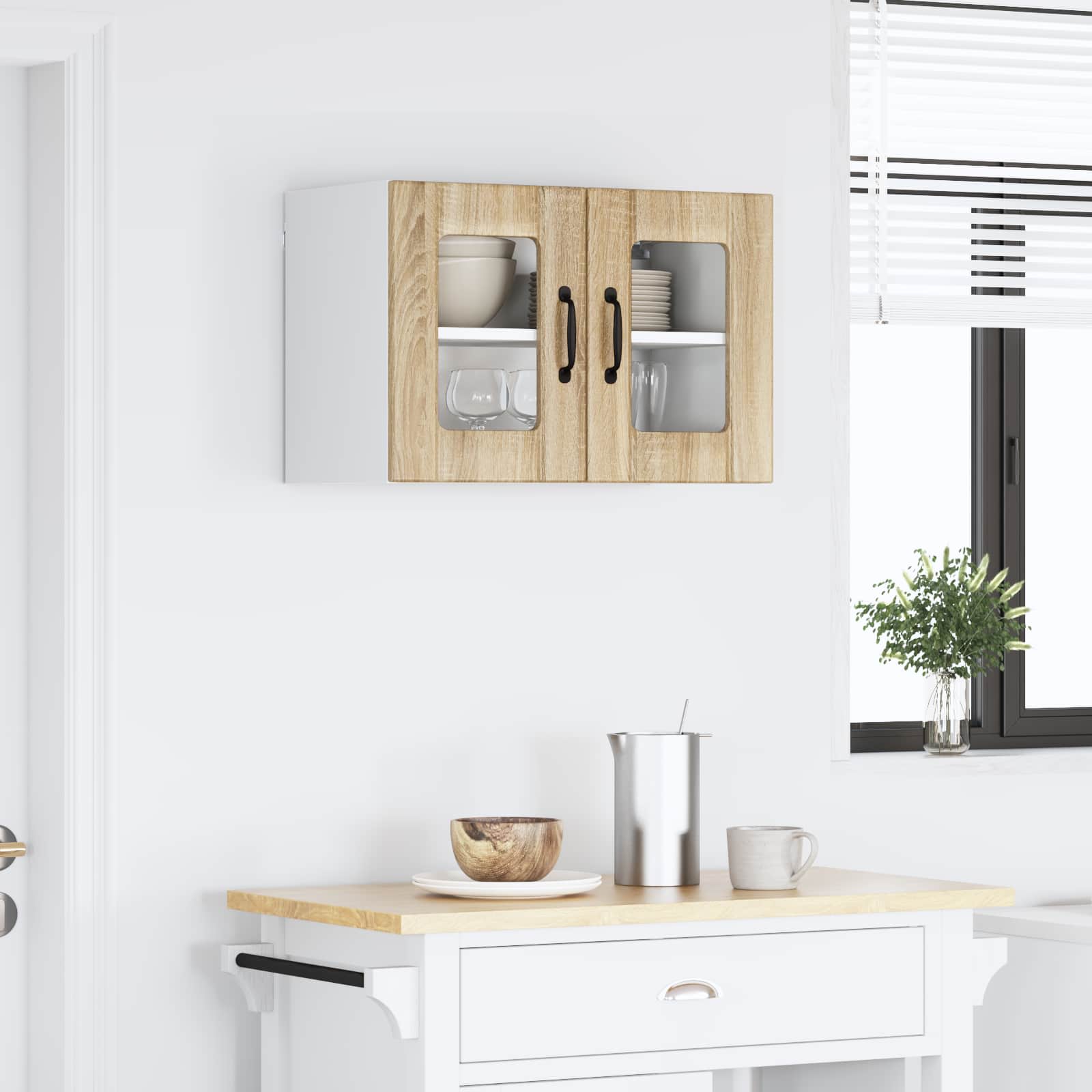 Kitchen Wall Cabinet with Shelf Sonoma Oak 60 x 31 x 40 cm